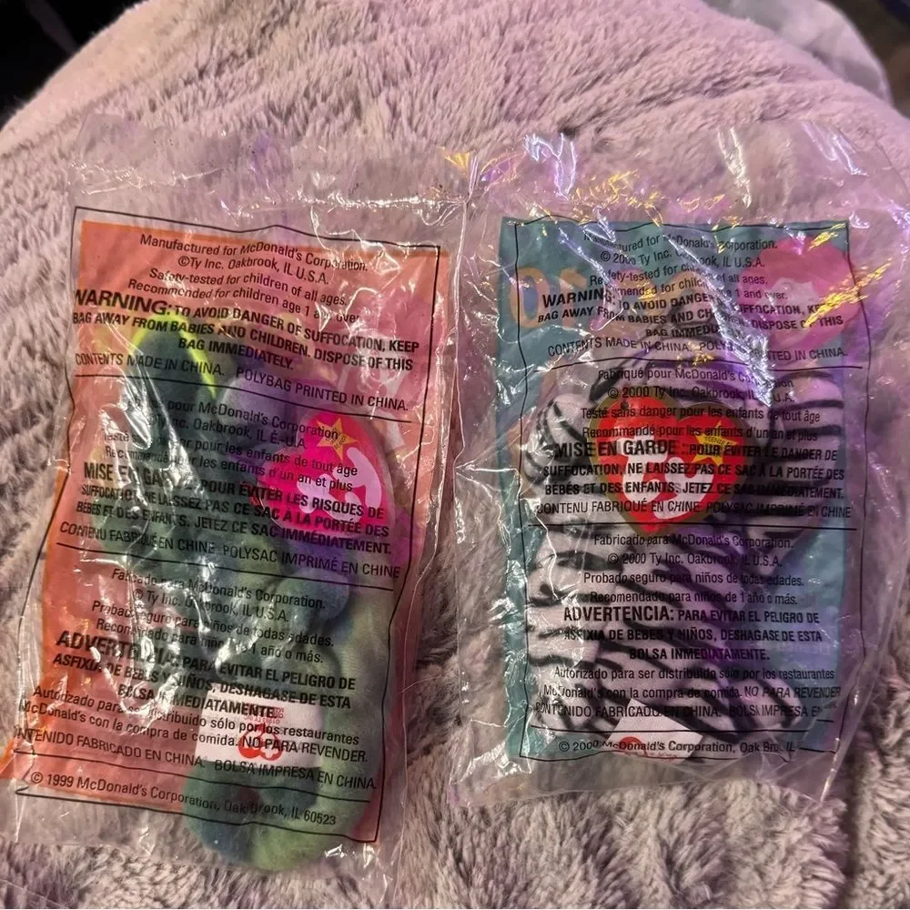 2 McDonald’s TY Beanie Babies Happy Meal Toy Plushes